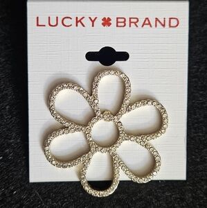 Lucky Brand Pave Gold Flower Brooch